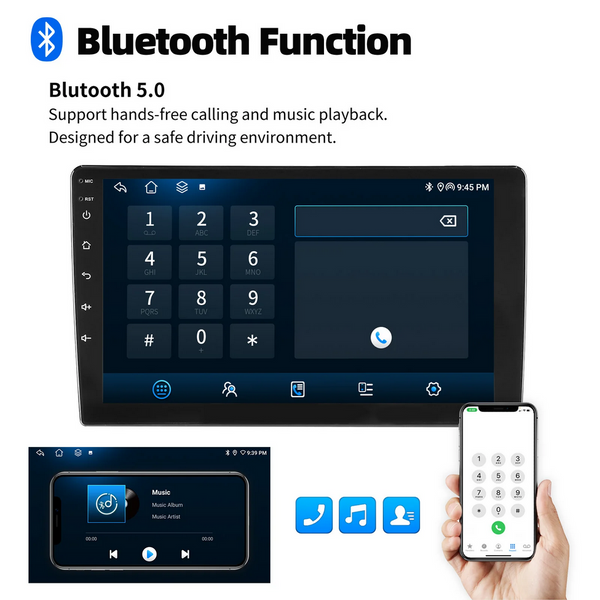 9&rdquo; 2-DIN мултимедия с Android 14, 4G/LTE, RDS, 6/128GB, CarPlay и AndroidAuto
