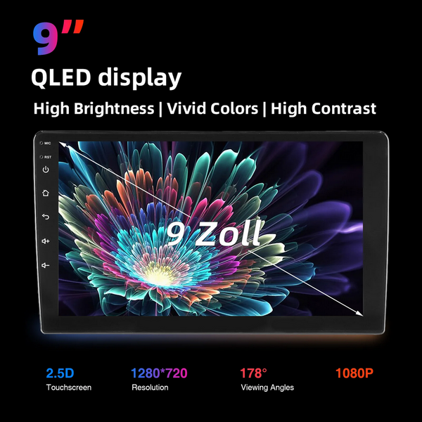 9&rdquo; 2-DIN мултимедия с Android 14, 4G/LTE, RDS, 6/128GB, CarPlay и AndroidAuto
