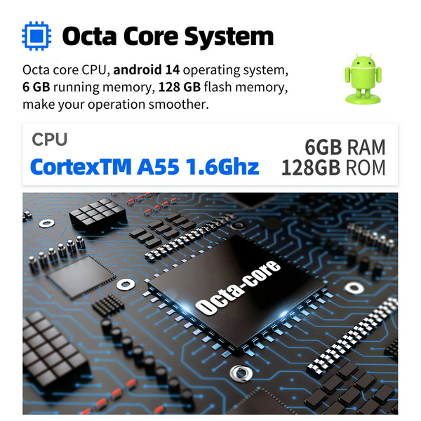 10&rdquo; 2-DIN мултимедия с Android 14, 4G/LTE, RDS, 6/128GB, CarPlay и AndroidAuto