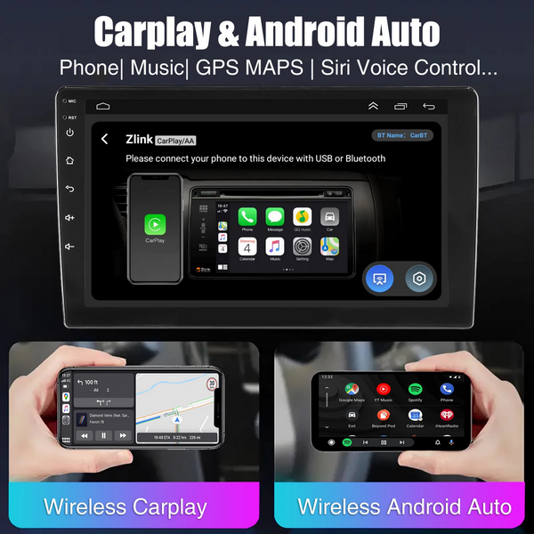10&rdquo; 2-DIN мултимедия с Android 14, 4G/LTE, RDS, 6/128GB, CarPlay и AndroidAuto