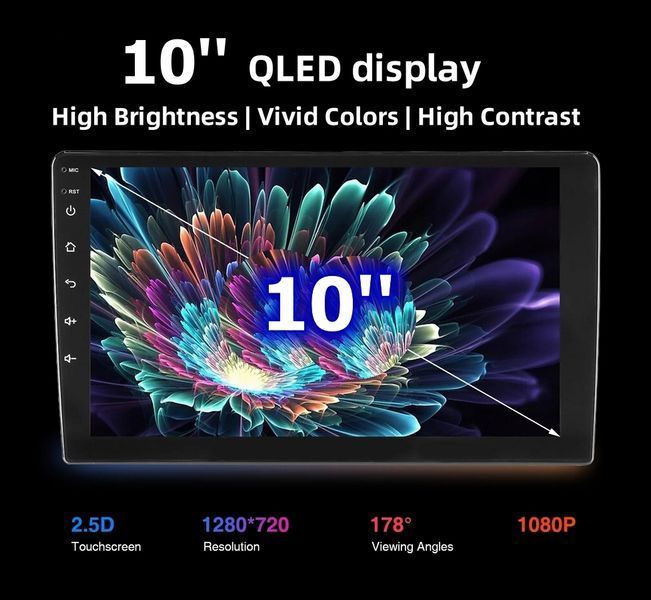 10&rdquo; 2-DIN мултимедия с Android 14, 4G/LTE, RDS, 6/128GB, CarPlay и AndroidAuto