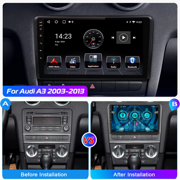Audi A3 2003-2012 9&rdquo; 2-DIN мултимедия с Android&rsquo;15, 4GB/64GB